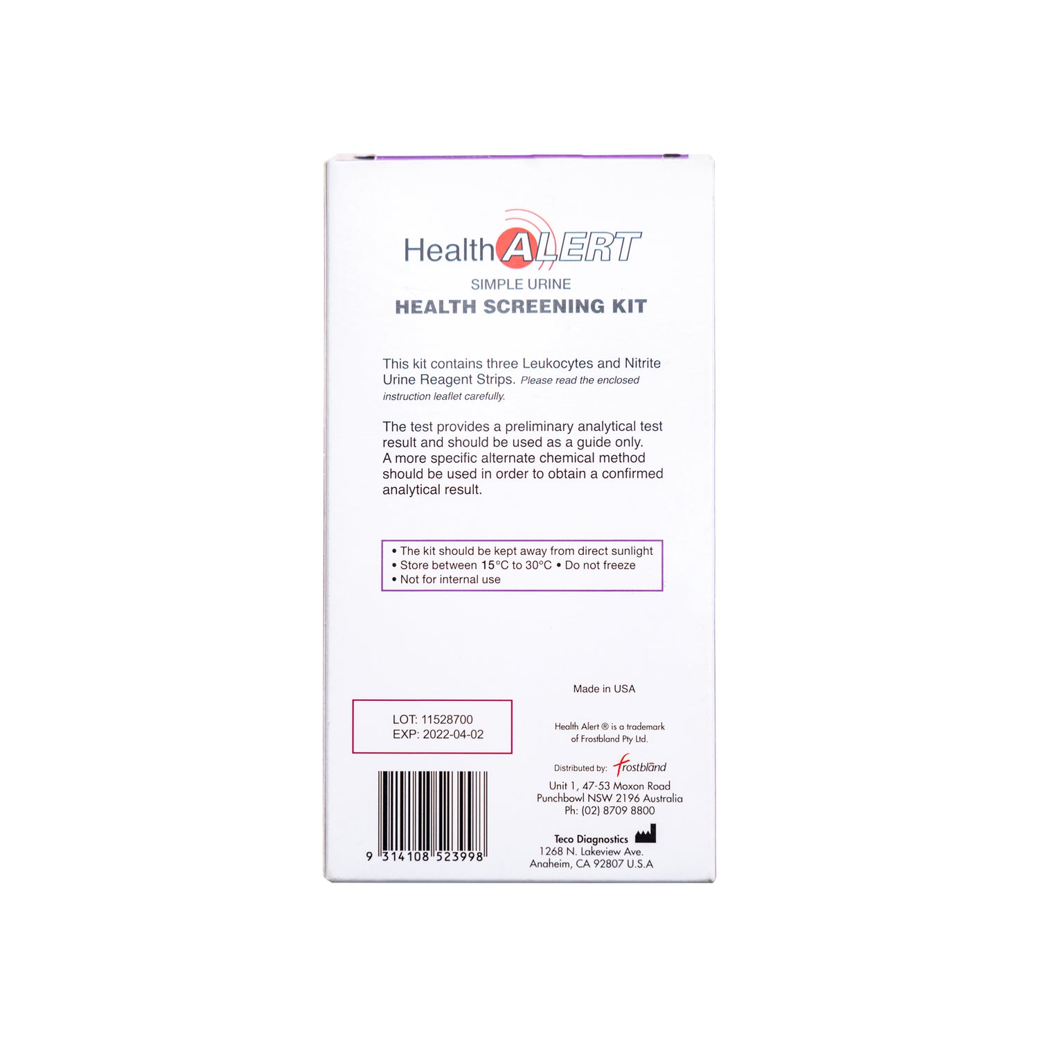 Urinary Tract Infection - Screening Kit 3 Pack - Health Alert Australia